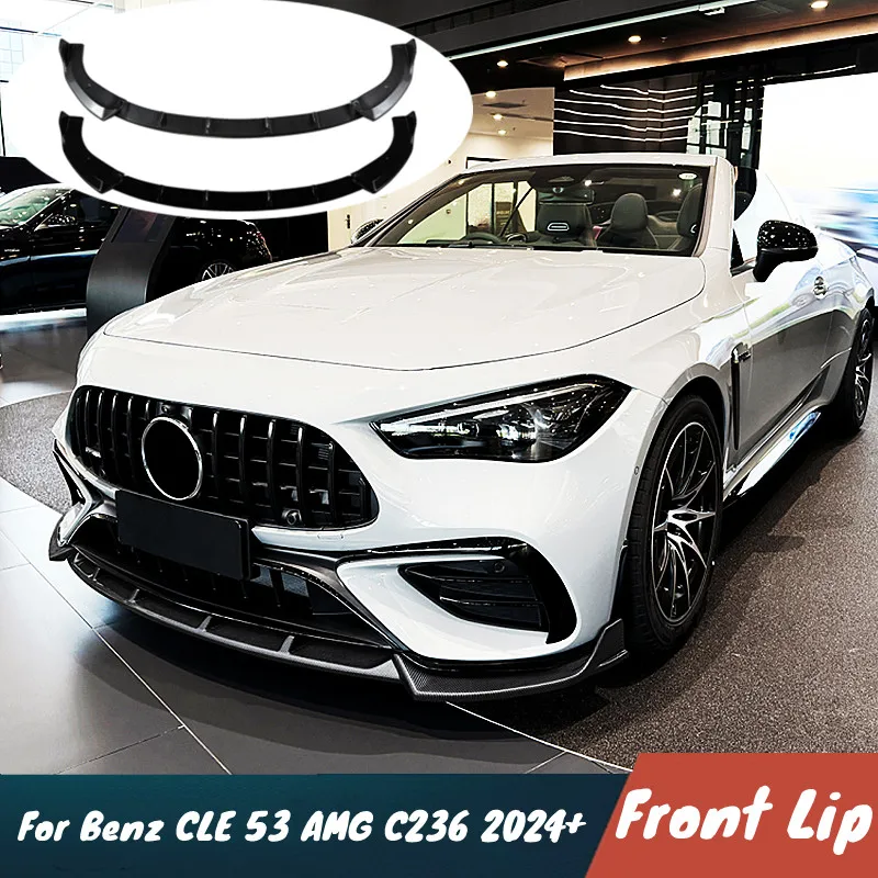 For Mercedes-Benz CLE 53 AMG C236 2024+ Car Front Bumper Lip Spoiler Protective Cover Splitter Body Kit Exterior Accessories