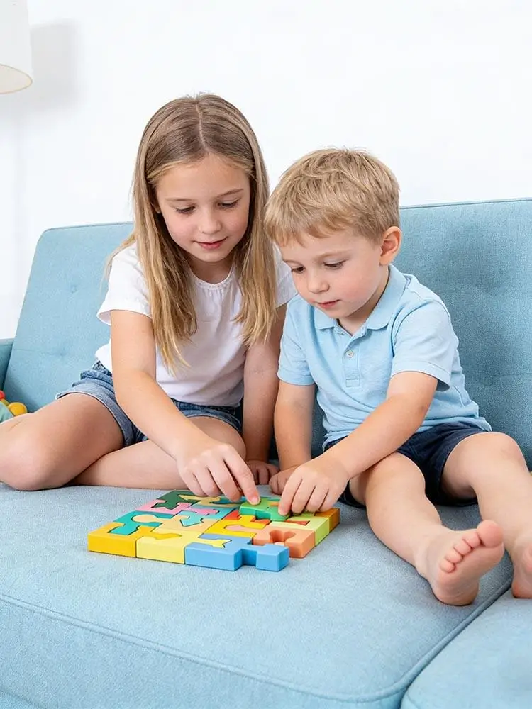 Holzpuzzles, geometrische Form, passendes Spielzeug, 16-teiliges Puzzle für Kinder, Jungen, Mädchen, Lernen, Zuhause, Schule, Kindergarten, Bildung