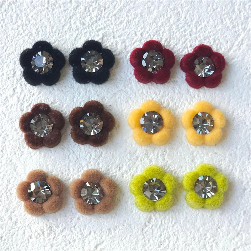 

Зимний стиль, 50 шт./лот, цветной флокированный эффект, мультяшные цветы, смоляные бусины-кабошоны, ювелирные изделия «сделай сам», аксессуары для волос, одежда