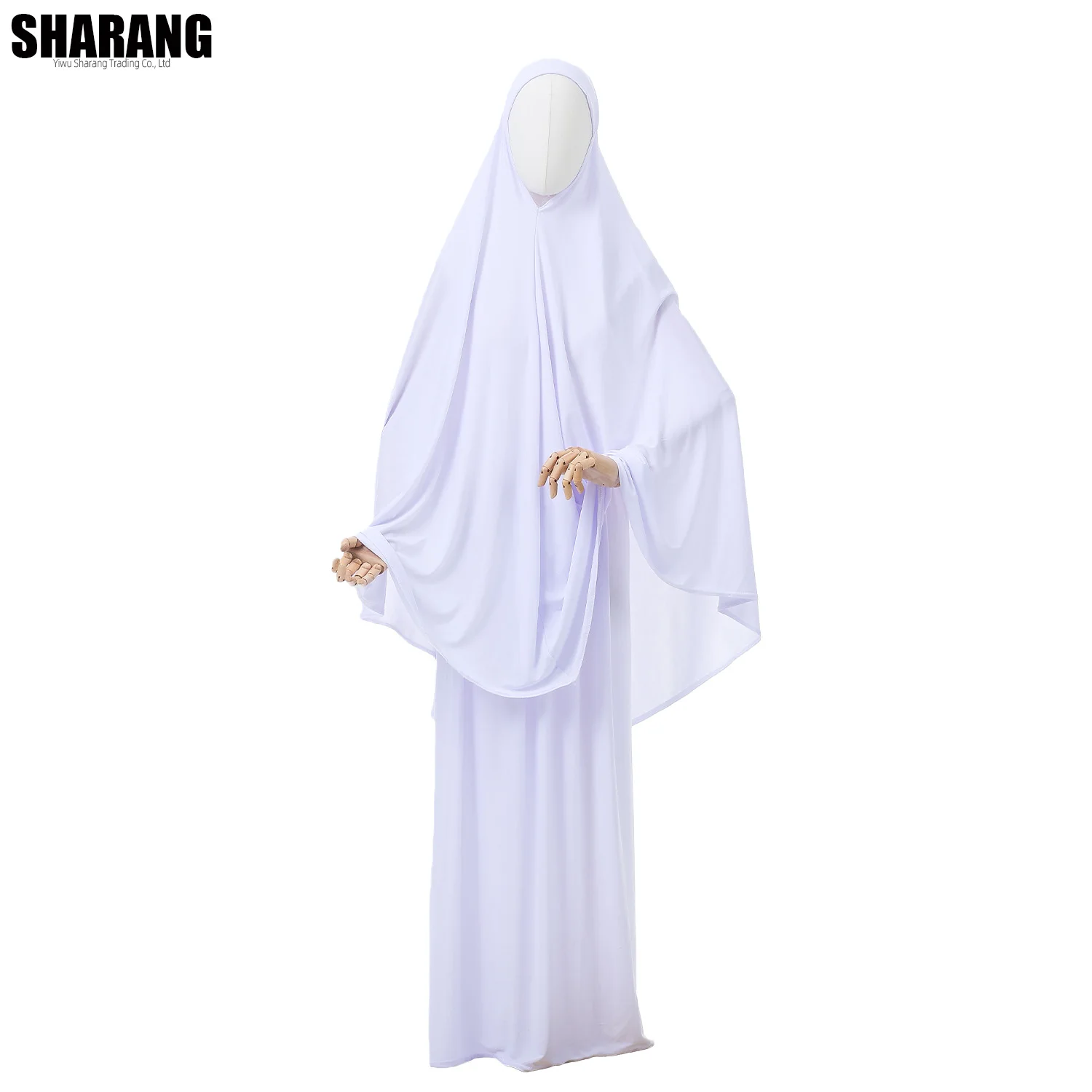 Jersey-Gebetsset, dehnbar, EID, Ramadan, Islam, muslimische Frauen, Satin, Seil, Instant-Hijab, Khimar-Rock, 2-teilig, Jilbab – Detail 7