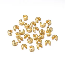 100pcs/lot Copper Round Covers Open Crimp End Beads Dia 3 4 5mm Stopper Spacer Beads For DIY Jewelry Making Findings Supplies