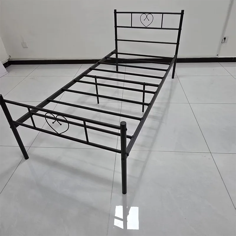 #Customized Modern Simple Design Metal Iron Dormitory Apartment Household Bed Frame Double School Unit Disassembled Assembled