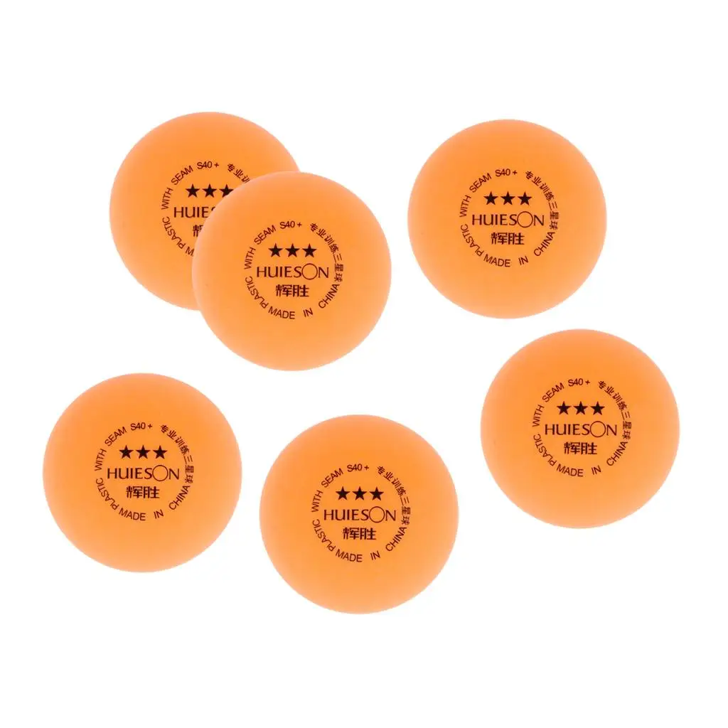 Pack of 6 Orange 3-Star 40+mm Table Tennis Balls Pong Training Balls