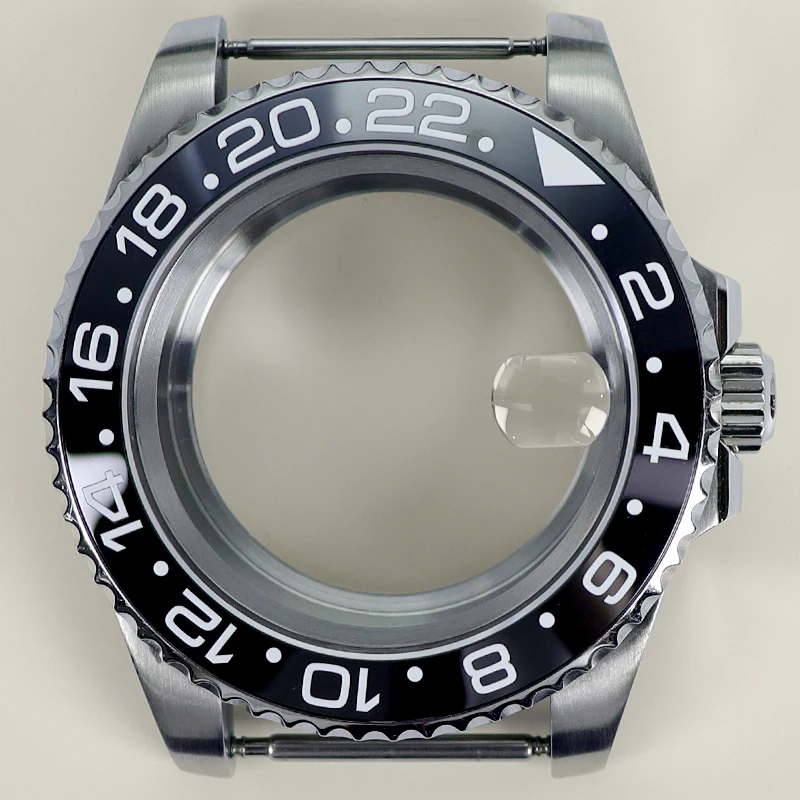 

NH35 40mm GMT Black Ceramic Insert Watch Case Sapphire For Seiko NH34 NH35 NH36 NH38 Miyota8215 ETA2824 Movement 100M Waterproof