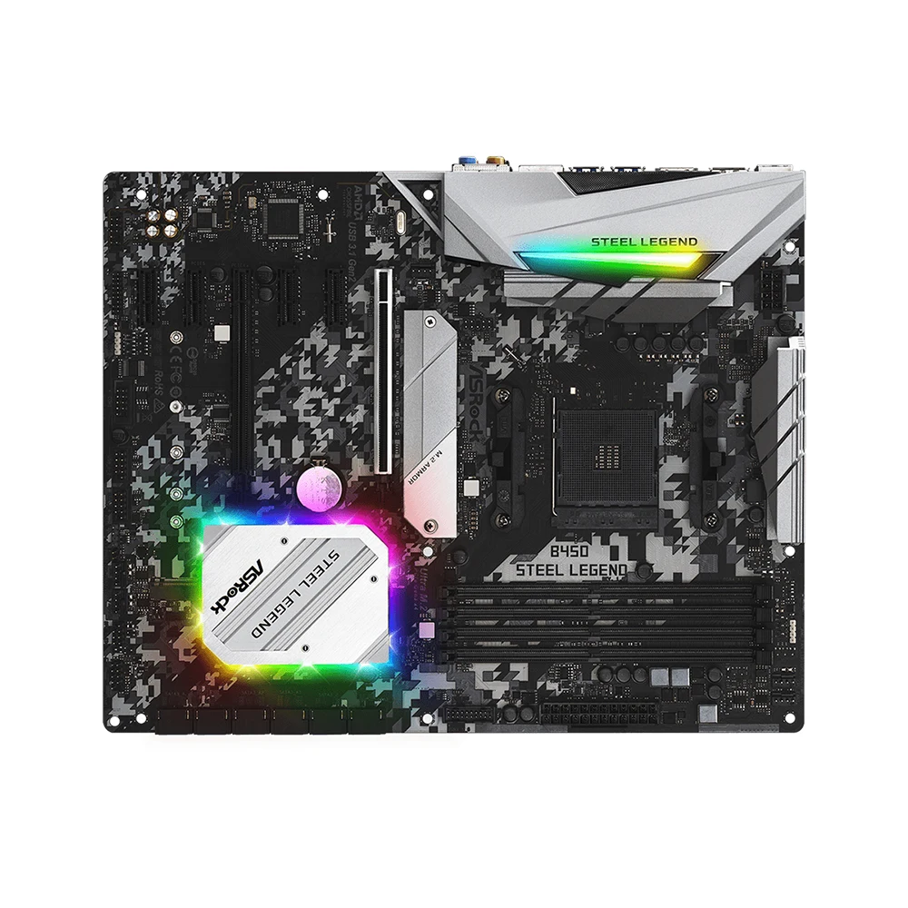 ASRock B450 Steel Legend Motherboard Support R9 5950X R7 5800X3D