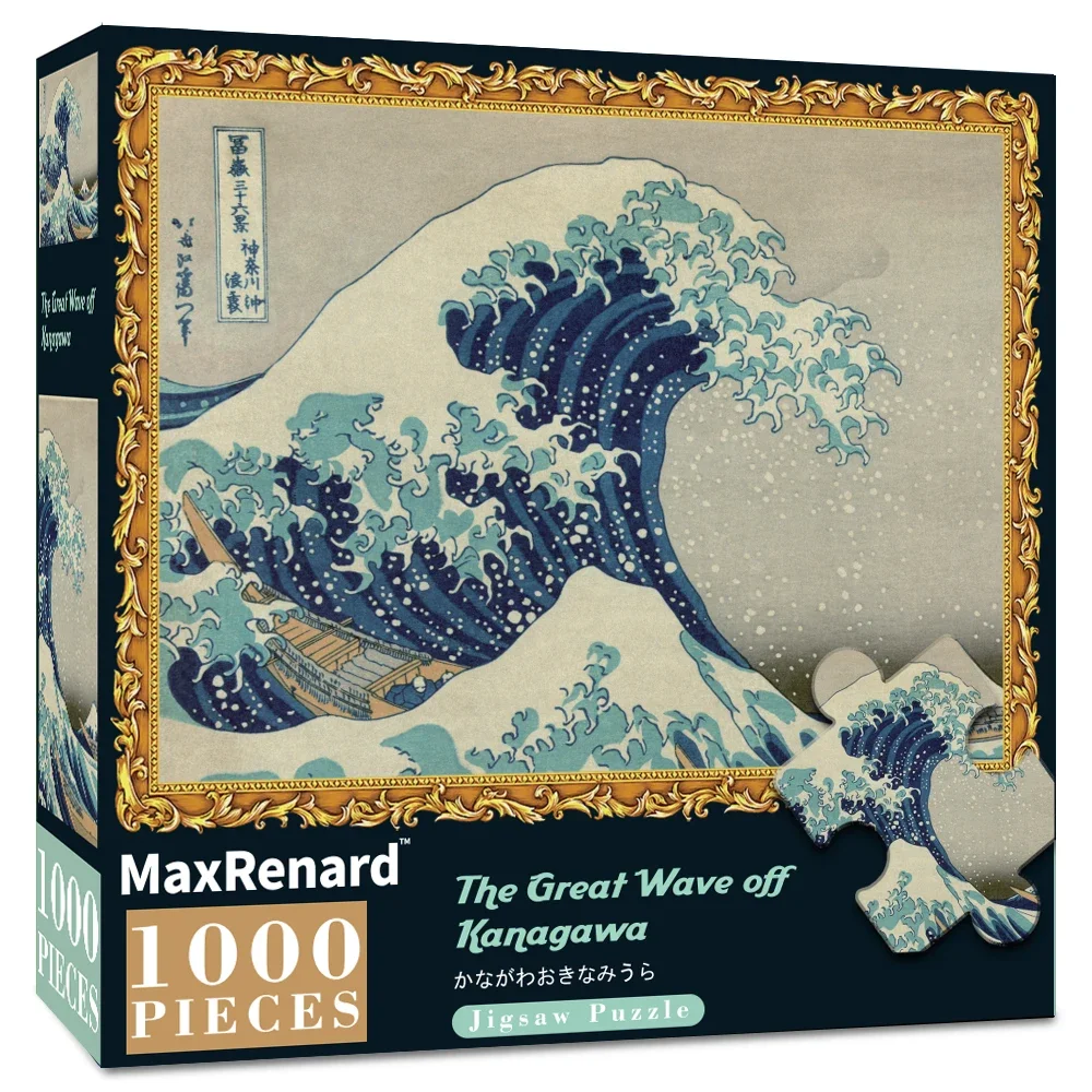 

MaxRenard Adults 1000 Piece Puzzles the Great Wave off Kanagawa Famous Painting Series 68*49cm Difficult Jigsaw Art Puzzle