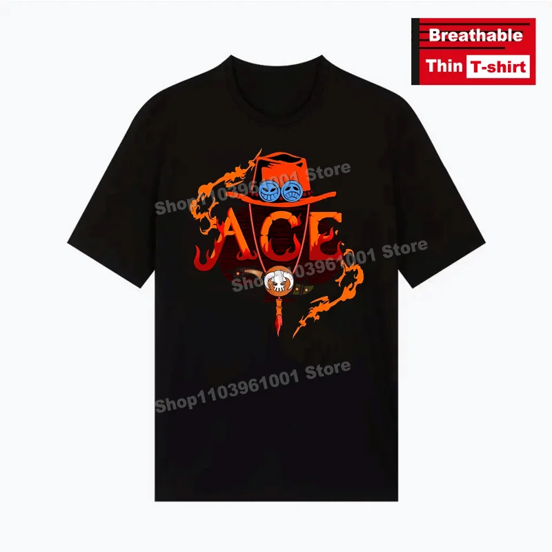 

Japanese Hot Animation Printing - ACE T-shirts y2k Harajuku Street Men Women Casual Short Sleeve Tees Breathable Thin T Shirt