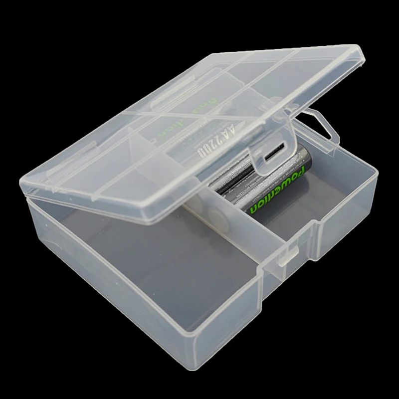 Transparent Battery Storage Box For 18650 Batteries Plastic Organizer With Hardware Accessories And Clear Divider With Cover,