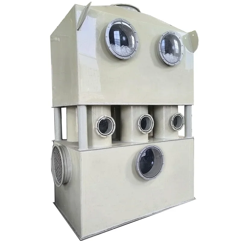 PP 습식 공기 스크러버 가스 정화 타워, 탈황 먼지 냉각용 펌프 송풍기 포함, 새로운 제조 공장 폐가스