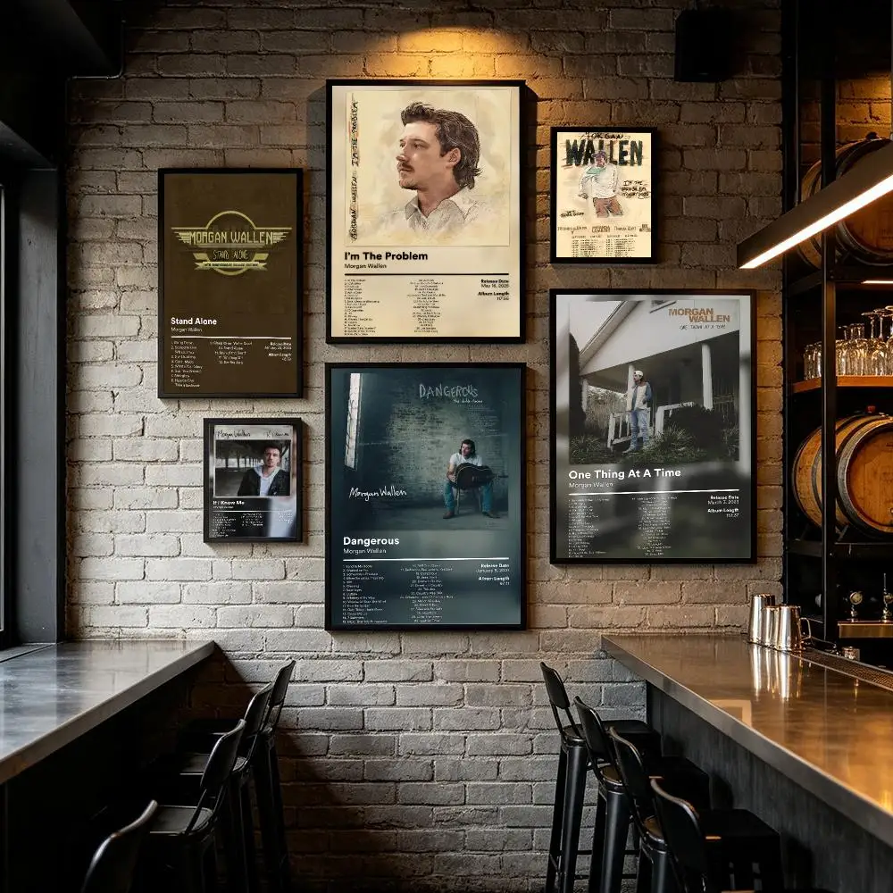 Hot M-Morgan Wallen Poster HD Home Wall Stickers House Hallway Living Room Bedroom Bar Office Decor Art Prints