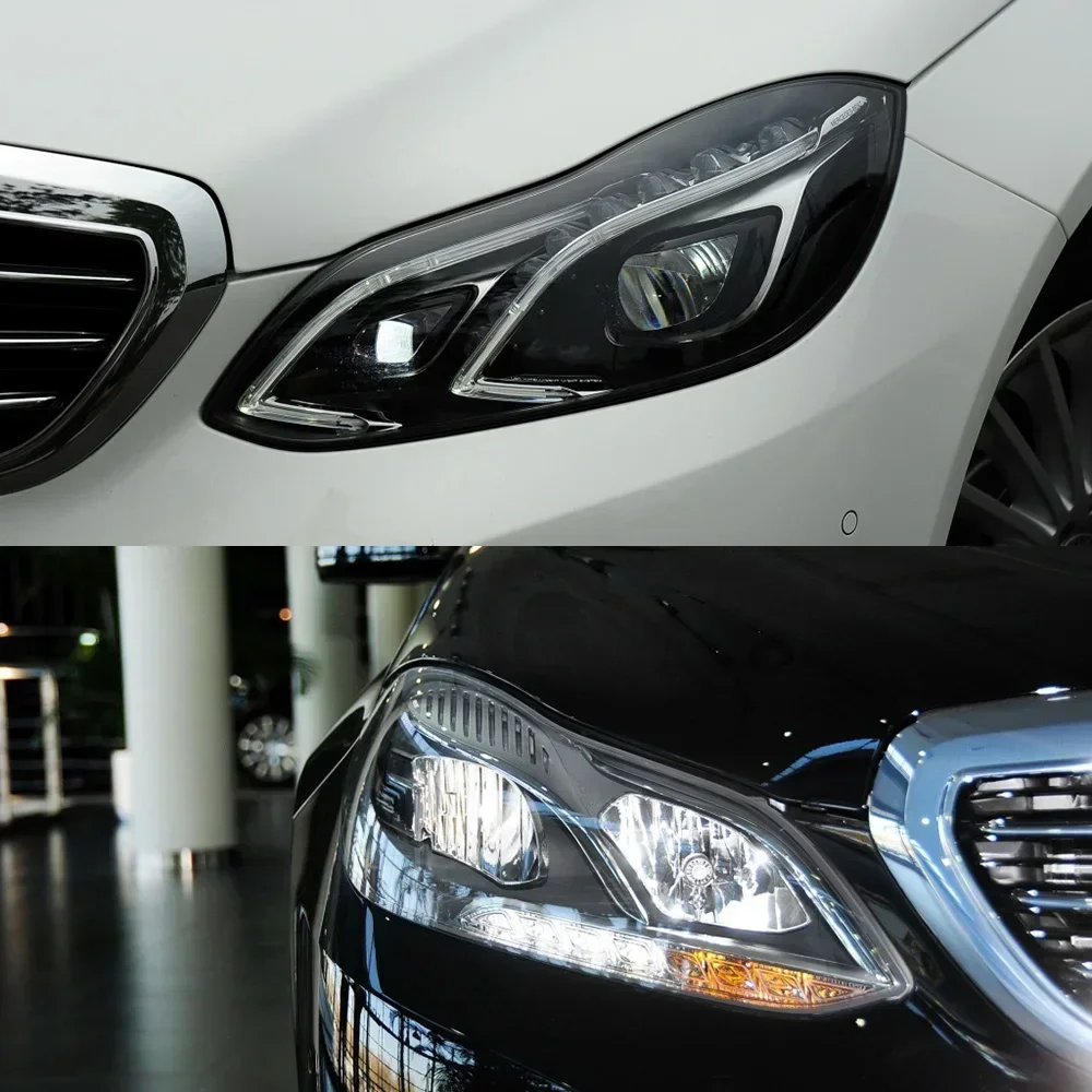لمرسيدس بنز W212 E200L E260L E280L E300L E350L 2014 2015 كشافات عدسة المصابيح الأمامية غطاء قذيفة عاكس الضوء
