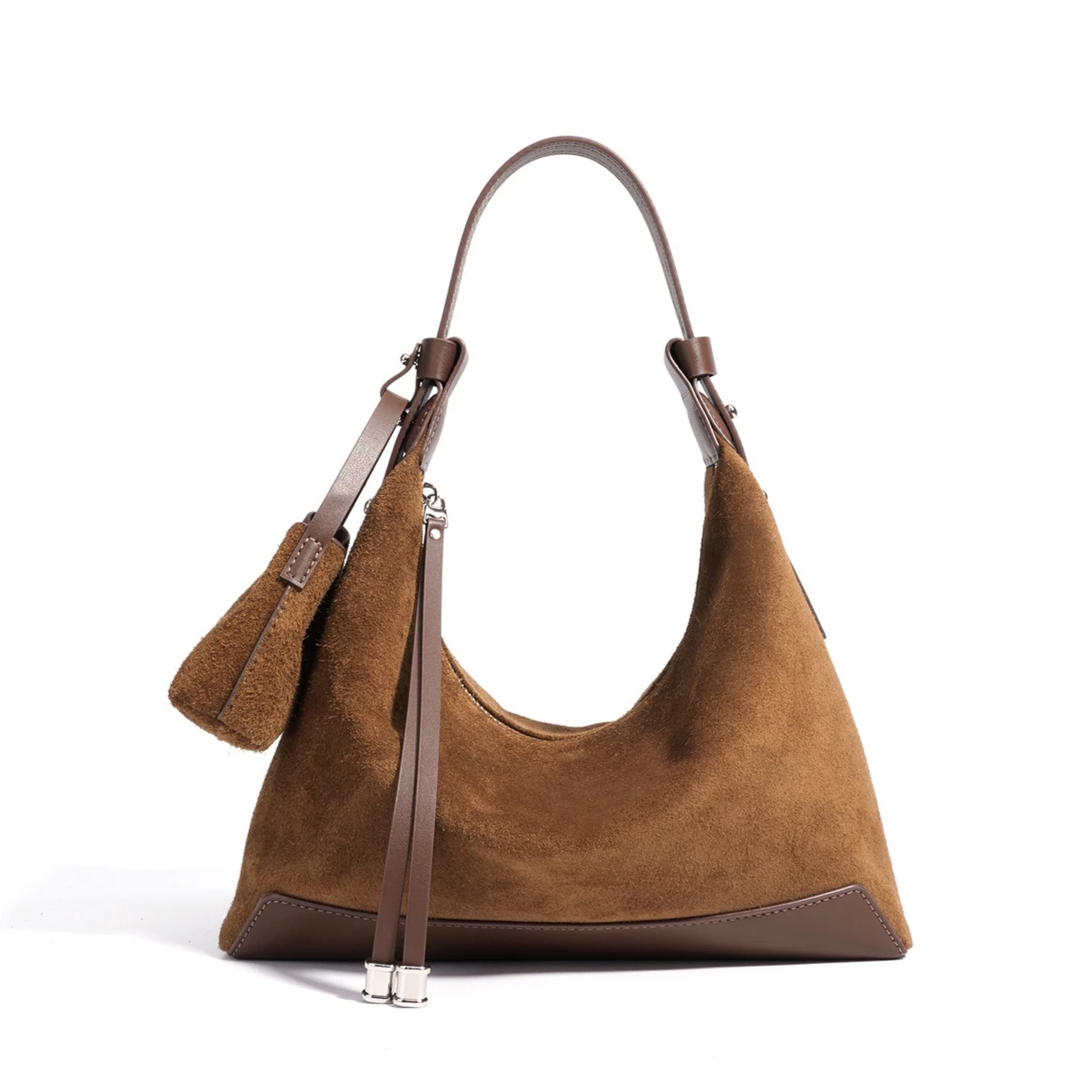 

Suede Bags Women Retro Designer Handbags Cowhide Leather Shoulder Crossbody Bags with Small Bag Adjustable Strap Winter New