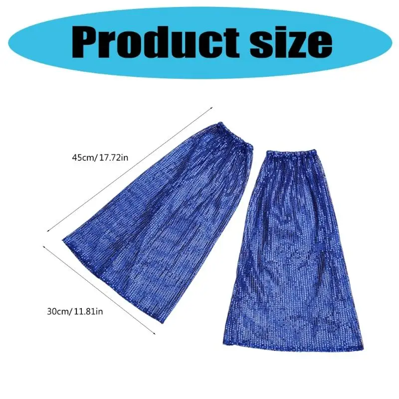 652F أكمام الساق متوهجة الترتر المتلألئ الأصفاد المرنة جهاز تدفئة الساق للعروض المسرحية وعروض الرقص الرسمية #6