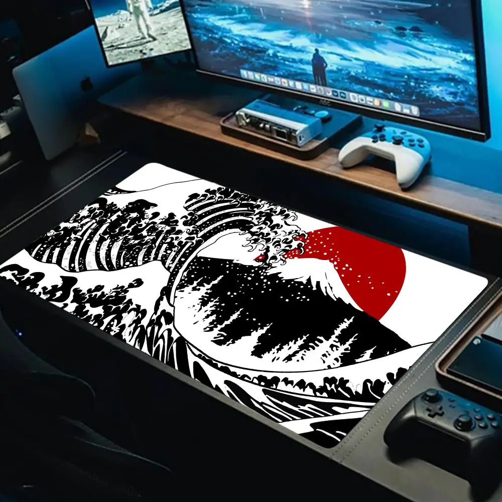 

Computer Art Mouse Pad Japan The Great Wave of Kanagawa Large Gaming Mousepad Gamer XL Rubber Keyboard Pad Laptop Long Desk Mat