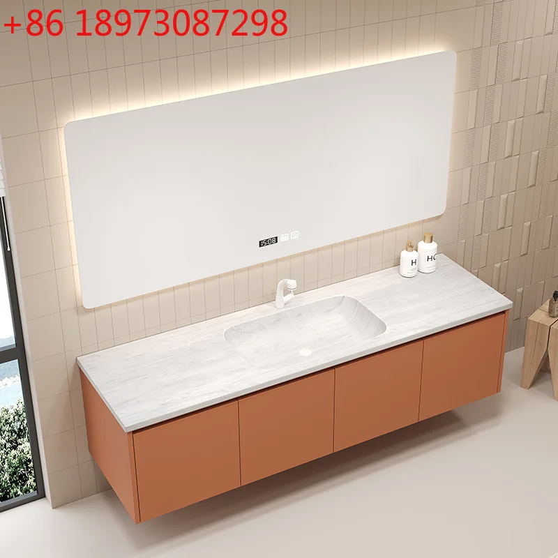 

Bathroom cabinet integrated basin large apartment toilet basin cabinet combination