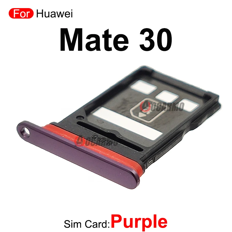 SIM Card For Huawei Mate 30 Pro 30Pro Socket Slot Sim Tray Holder Repair Replacement Parts Pink Light  Purple Gold Green Black