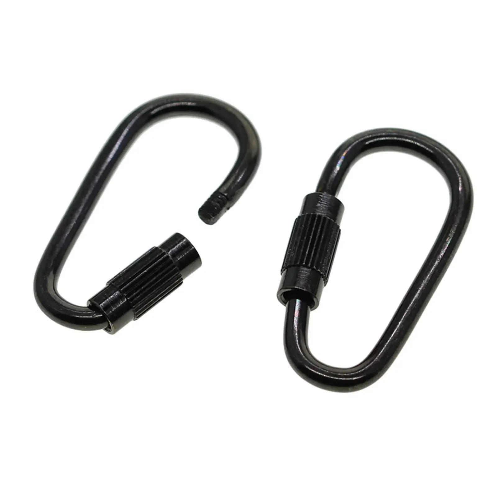 20Pcs Small Locking Carabiner Clip Screw Lock Carabiner Steel Black Hanging