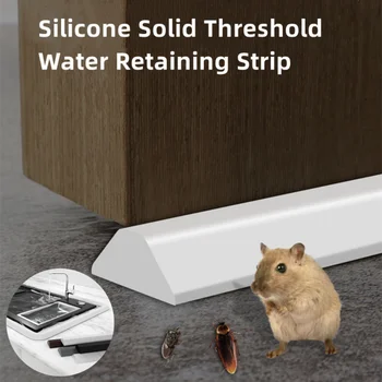 실리콘 욕실 워터 스토퍼 자체 접착 구부릴 수있는 물 유지 스트립 건식 습식 분리 차단기 샤워 댐 홍수 장벽