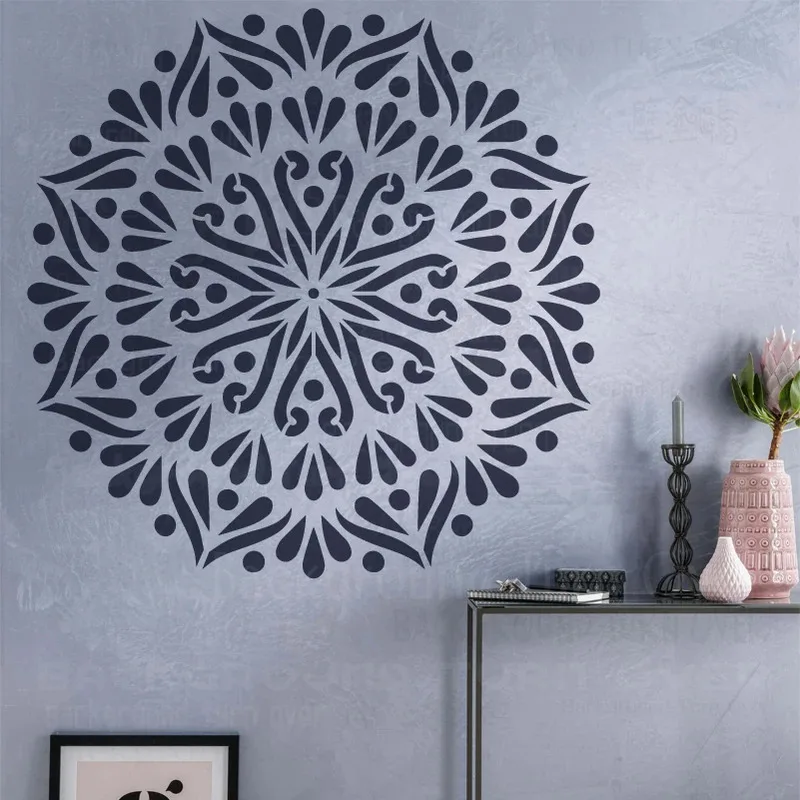 Stencil Mandala Extra Large 70cm - 110cm Big Wall Floor Template Round Painting For Flower Paint Templates Walls Decors