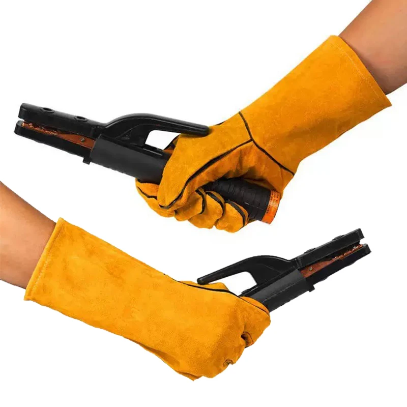 Lengthen Welding Gloves Leather Forge Anti-slip Wear/Heat-resistant Gloves,for Forge,Grill,Fireplace,Baking,Welding