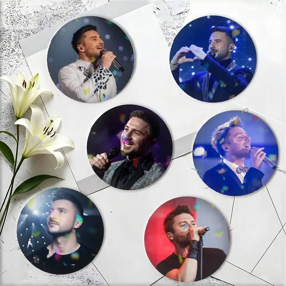 Top Singer Sergey-Y Lazarev 25mm 32mm 44mm 58mm 75mm Brooches Badges Pins for Accessories Gift