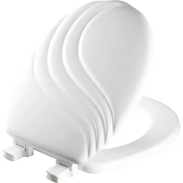 

Mayfair Asiento de Inodoro de древесина esmalada Round DA С Обрамлением на белом фоне с Staytite