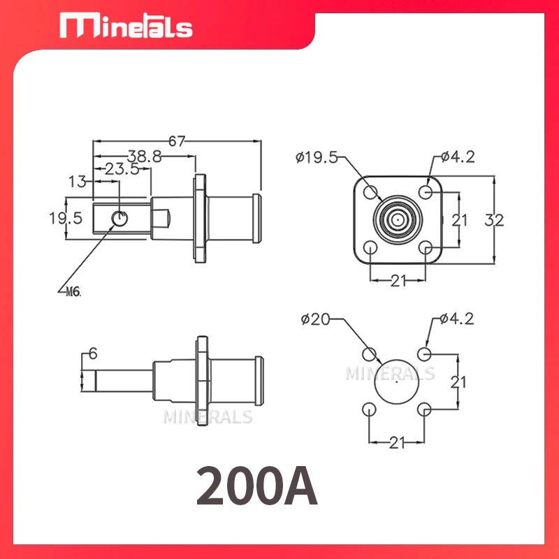 120A 200A  Battery Energy Storage Connector Only Plug