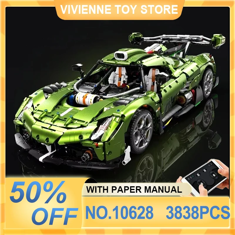 New GULY 10628 MOC Technical Super Racing Car Building Blocks Sports Vehicles Bricks Puzzle Assembly Toys Chrismas Gift For Kids