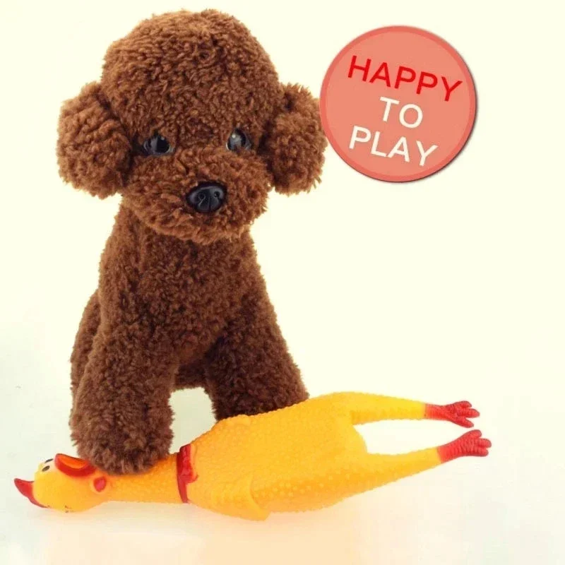 New 2023 Hot Sell Screaming Chicken Pets Dog Toys Squeeze Squeaky Sound Funny Toy Safety Rubber For Dogs Molar Chew Toys