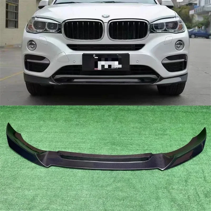 

For BMW X6 F16 2015-2018 Real Carbon Fiber Front Lip Front Bumper Lower Lip Under Spoiler Splitter Body Kit