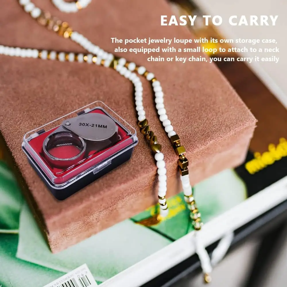 Folding Jewelry Magnifier Portable Pocket Magnifying Glass For Antique Diamond Appreciation 10x / 20x / 30x Magnification