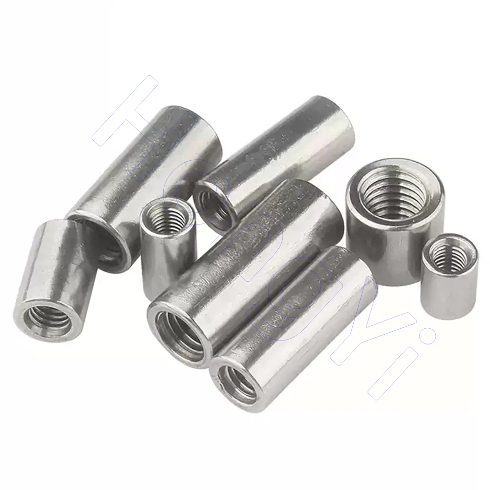 M8 M10 M12 M14 M16 M20 304 Stainless Steel Extension Thicken Round Column Joint Coupling Nut Cylindrical Connect Screw Nut image 6