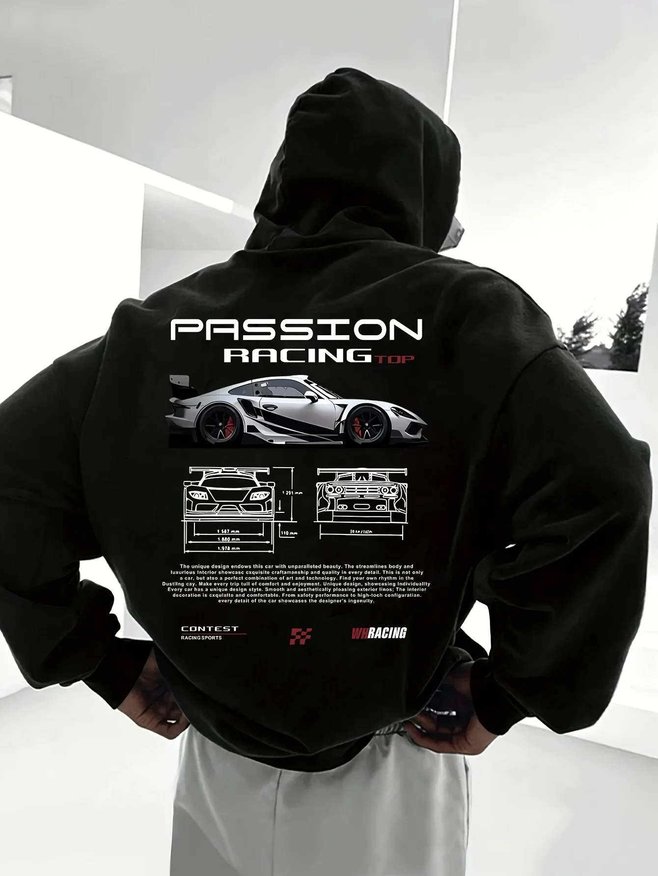 هوديي غير رسمي للرجال مطبوع عليه حروف أبجدية فضفاض مناسب-Temu Bahrain ملابس الشارع 22ss ملابس رجالية بقلنسوة للرجال قطعة واحدة haikyuu