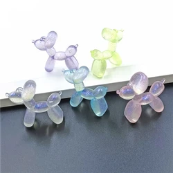 5pcs/bag Large Fine Shimmer Balloon Dog Pendant Beads DIY Keychain Bracelet Necklace Handmade Materials Accessories