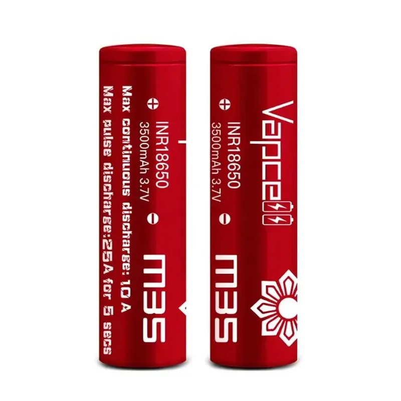 Original Vapcell M35 INR 18650 Battery 3500mAh CDR 10A Max 25A 3.7V Rechargeable Li Ion Battery For Flashlight Camera VapeMod