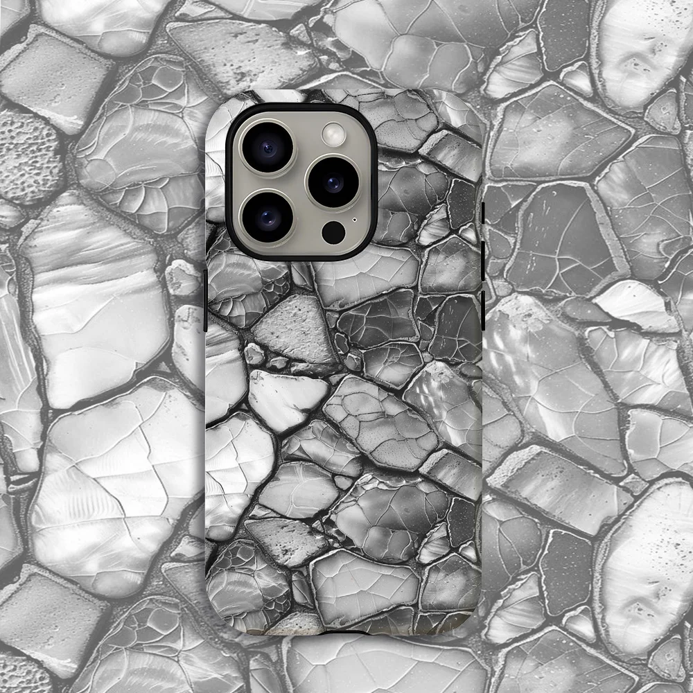 Cracked Stone Mosaic Phone Case for Samsung Galaxy S20 S23 S24 S25 S26 FE Plus Ultra Edge 4G 5G Luxury Double-layer Back Cover