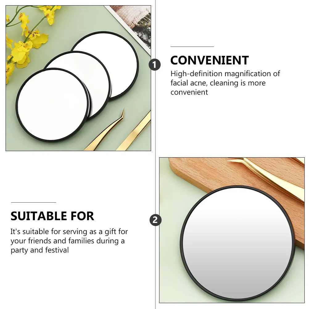 Miroir de maquillage Portable, 3 pièces, conception à ventouse de haute qualité, Compact, vanité de voyage, miroir grossissant de forme ronde pour dames