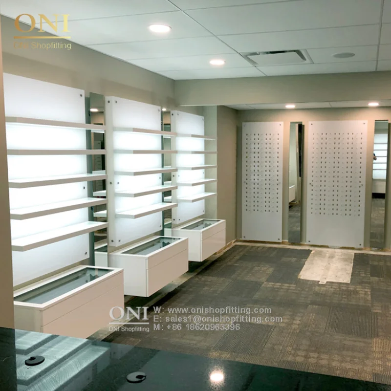 custom.CustomIzed Wall Mount Optical Frames Display Stands Glasses Display Cabinets With Lights Modern Optical Shop Display