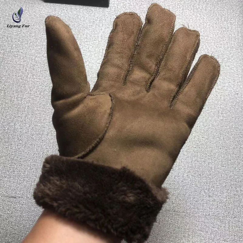 Wholesale Supply Winter Warm Unisex Fashion Handmade Genuine Sheepskin Leather Gloves For Women and Men