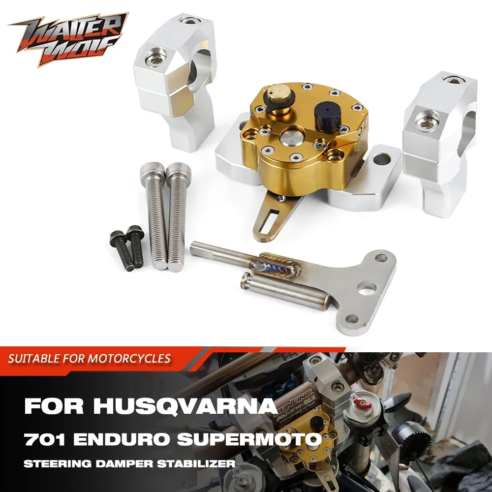 

Safety Reserved Steering Damper Stabilizer Control For Husqvarna 701 Enduro / Supermoto 2016-2025 Handlebar Riser Mount Bracket