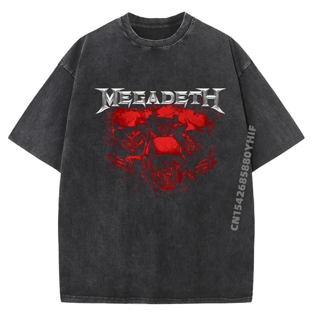 

Latest Printed Tops Megadeth Red Vic Chrome Plus Size Men Clothing Men's Graphic T-Shirts Oversized Washed Clothes