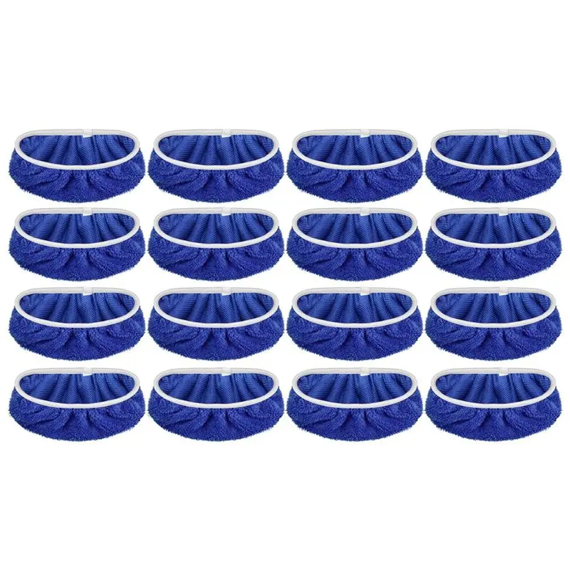 

A20F-16Pcs Washable Mop Pads For Swiffer Sweeper Mop Refills Reusable Mop Cloth For Hardwood Floor Clean Dry Wet