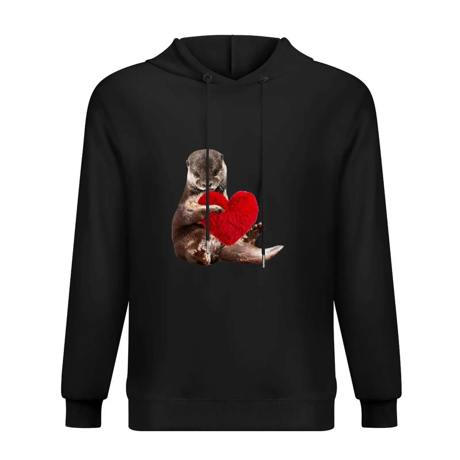 

Otter and love, sweet red heart Hoodie autumn men clothes men's sweat-shirt set mens clothes designer hoodies