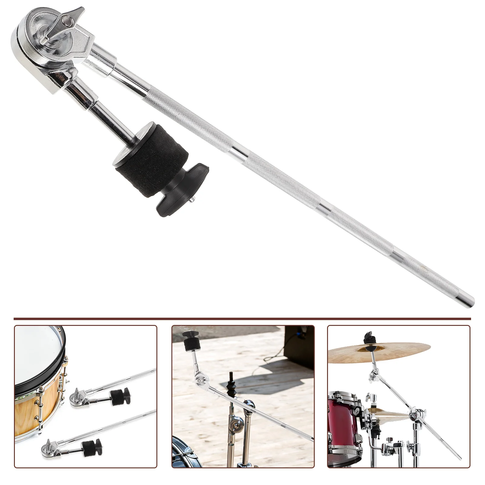 

Cymbal Arm Clamp Drum Kit Extension Boom Securing Clip Attachment Clamps Metal Accessories