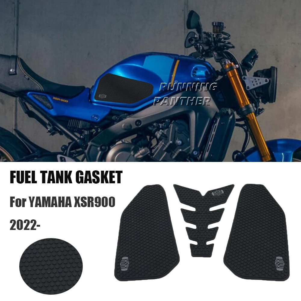 Motorcycle Accessories Set of Black Logo Anti-Slip Fuel Tank Pad Kit Knee Pads New For Yamaha XSR900 xsr900 XSR 900 2022 2023