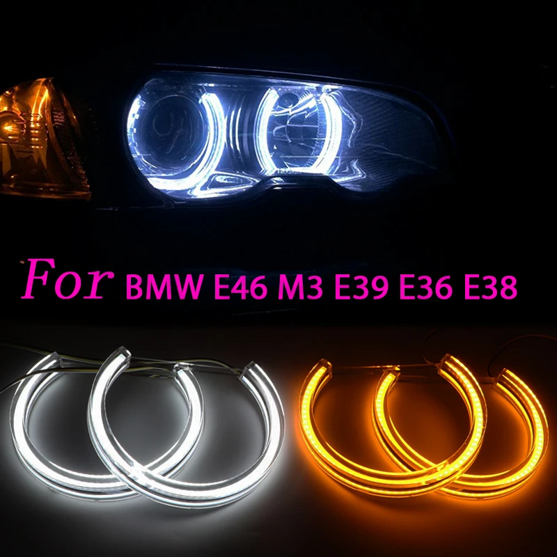 

Angel Eyes LED DRL For BMW 3 5 7 Series E46 M3 E39 E36 E38 Halogen Xenon Headlight DTM Acrylic Running Lights Halo Rings