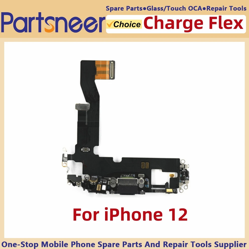 Compatible with iPhone 12/iPhone 12 Pro- Charging Port Flex Cable - Headphone Port/Microphone/Antenna Replacement