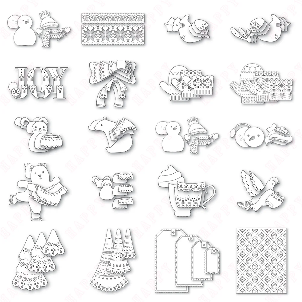 

Chilly Snowman Dies Decorating Scrapbooking Diy Paper Card Album Merry Mouse Dies Mould Embossing Craft 2025 Christmas New