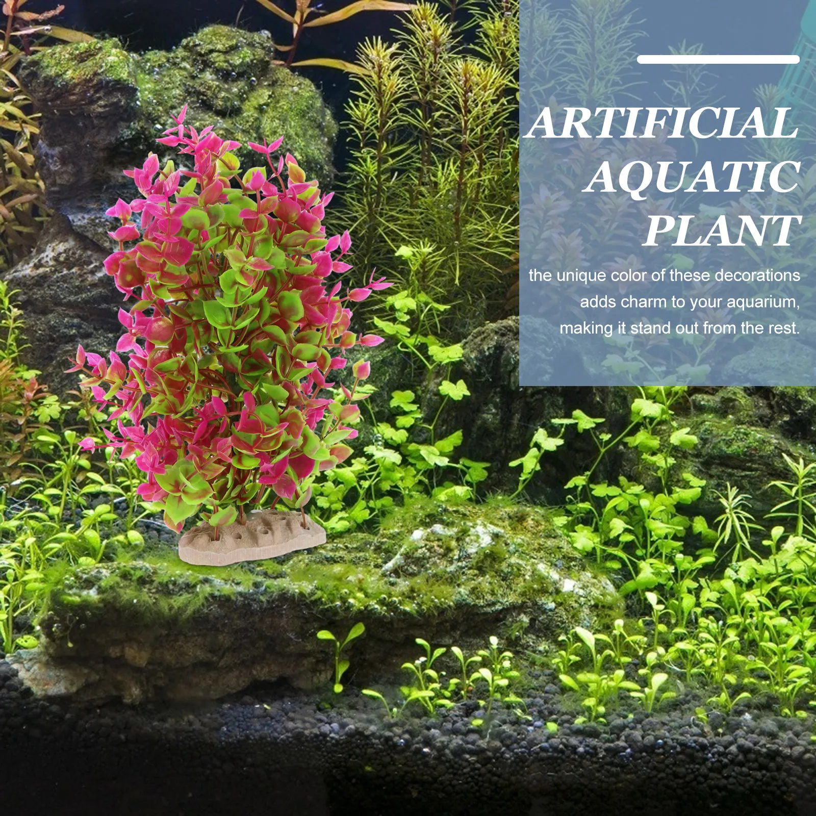 Planted Aquarium Materials - พืชน้ำเทียมสำหรับตกแต่งตู้ปลา วัสดุตกแต่งตู้ปลาที่ดูสมจริง ทนต่อการซีดจาง ปลอดภัยสำหรับน้ำ
