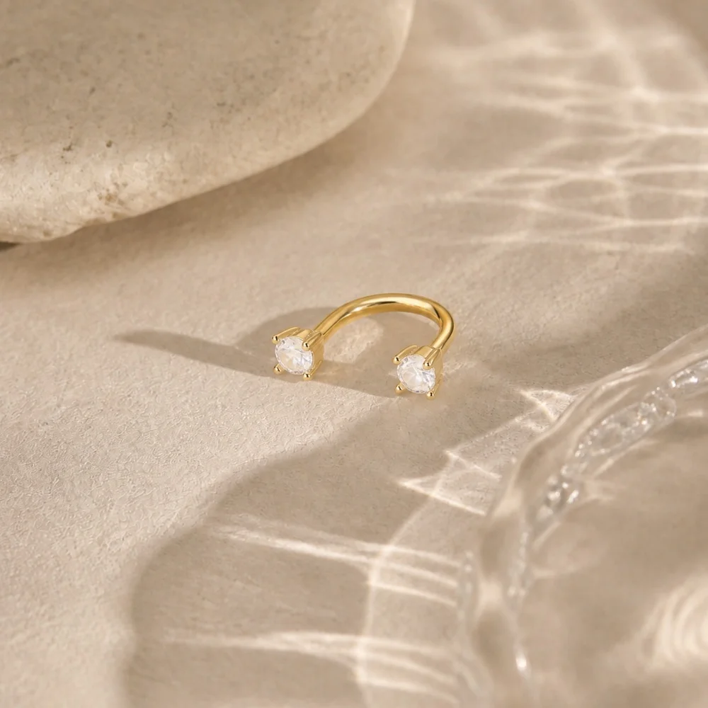 AIDE 925 Sterling Silber Pferdeaugen-Kronen U-förmige Ohrringe für Frauen Knorpelpiercing Ohrknochenring Nasenring Schmuck Geschenke – Detail 22